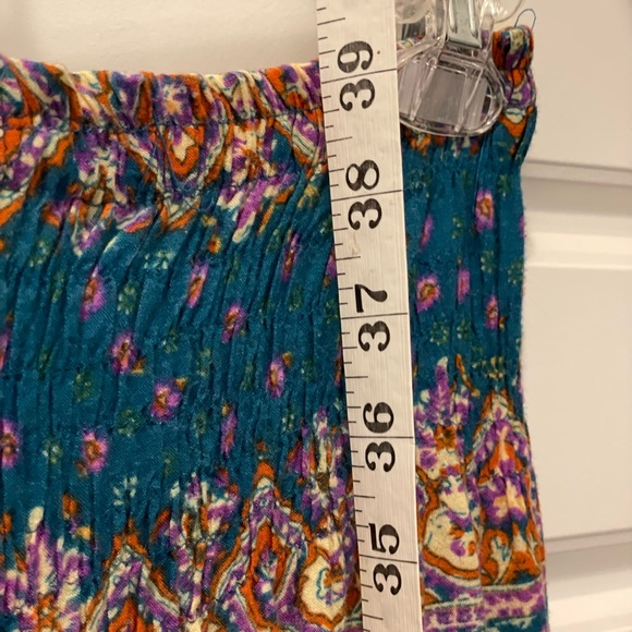 BOHO HIPPIE teal, purple, orange & cream pants wideleg, elastic waist & pockets! - Picture 6 of 9